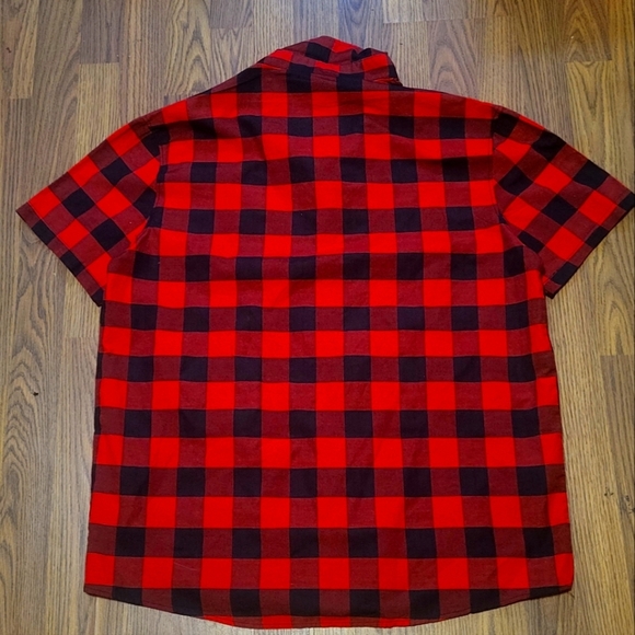 Budweiser button up top t-shirt size L western Black & Red plaid - Picture 7 of 7
